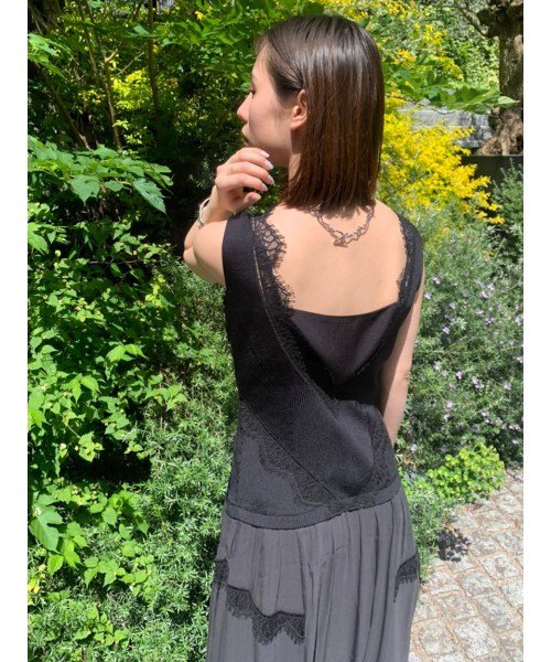 セール 50 Off レーストリムニットコンビワンピース フレイ アイディー Fray I D D Fashion