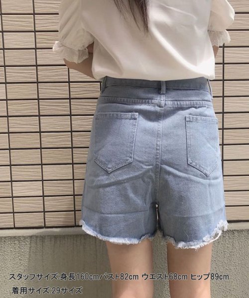 セール30 Off ショートパンツ デニム ハイウエスト レディース ショーパン 美脚ボトムス お洒落 ダメージ カジュアル 着痩せ ショッピングゴー Shoppinggo D Fashion