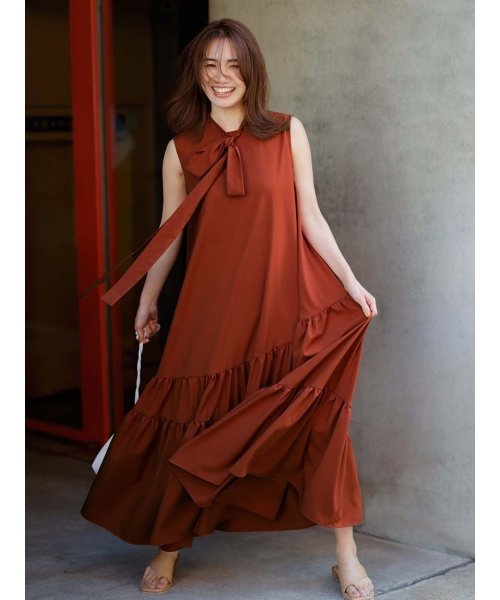 ロングタイティアードタフタワンピース フレイ アイディー Fray I D D Fashion ロングタイティアードタフタワンピース フレイ アイディー Fray I D D Fashion