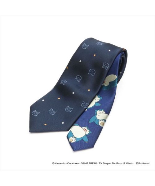 ポケモン カビゴン ネクタイ ネイビー系 小剣切り替え Tokyo Shirts Tokyo Shirts D Fashion