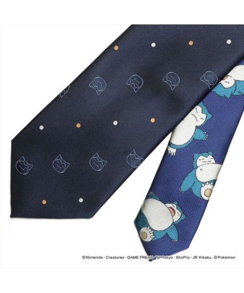 ポケモン カビゴン ネクタイ ネイビー系 小剣切り替え Tokyo Shirts Tokyo Shirts D Fashion