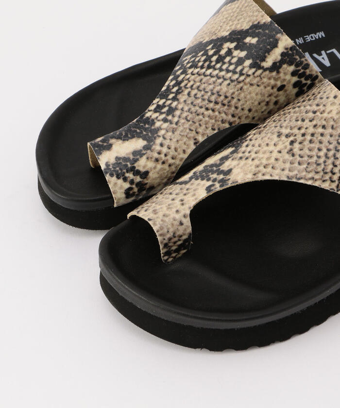 Knuth Marf ブラック トングサンダル 厚底 Knuth Marf - metal motif thong sandals / メタルモチーフ