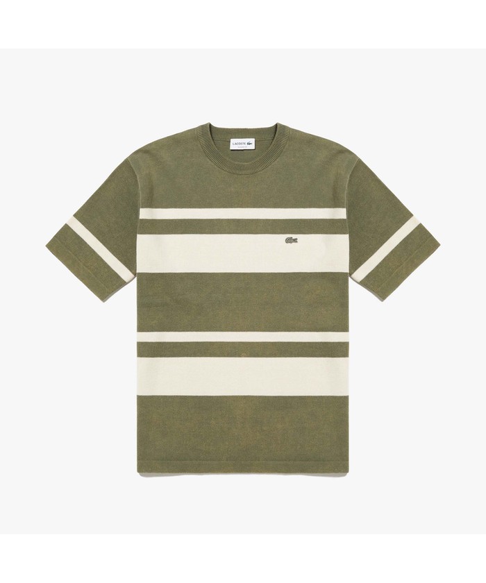 【LACOSTE】ニットTシャツ ハイストレッチコットンニット半袖Tシャツ | LACOSTE/ラコステ