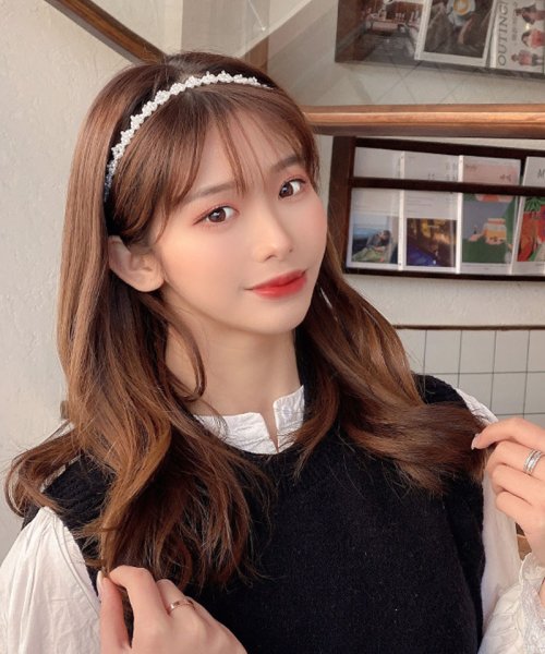 クーポン セール30 Off ネックレス ビジュー パール リボン 2way ヘアアクセサリー カチューシャ ヘアアレンジ 髪飾り ウェディング ショッピングゴー Shoppinggo D Fashion