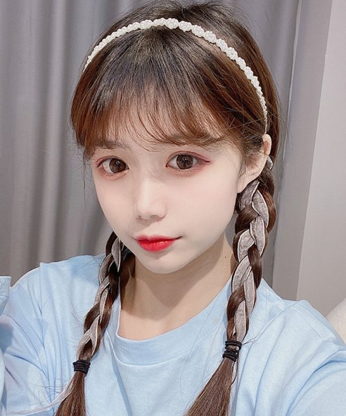 クーポン セール30 Off ネックレス ビジュー パール リボン 2way ヘアアクセサリー カチューシャ ヘアアレンジ 髪飾り ウェディング ショッピングゴー Shoppinggo D Fashion