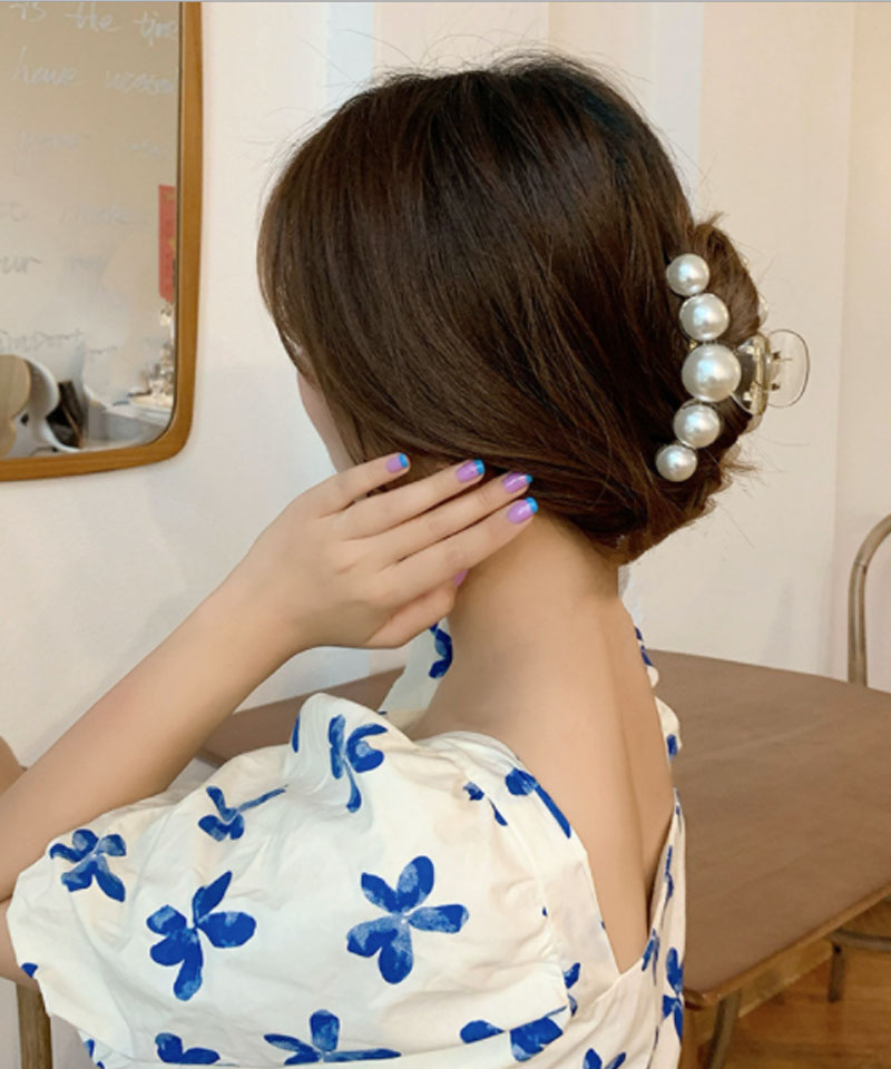 クーポン】【セール 10%OFF】パール バンスクリップ ヘアクリップ 大粒