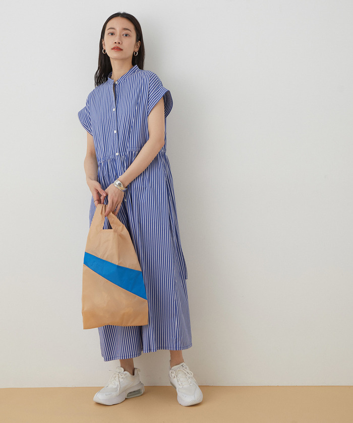 セール】【WEB限定】ウエスト切替フレンチシャツワンピース