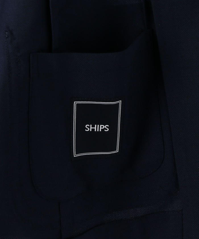 セール】SHIPS:洗濯機洗い可能 ウールミックス ネイビー ジャケット