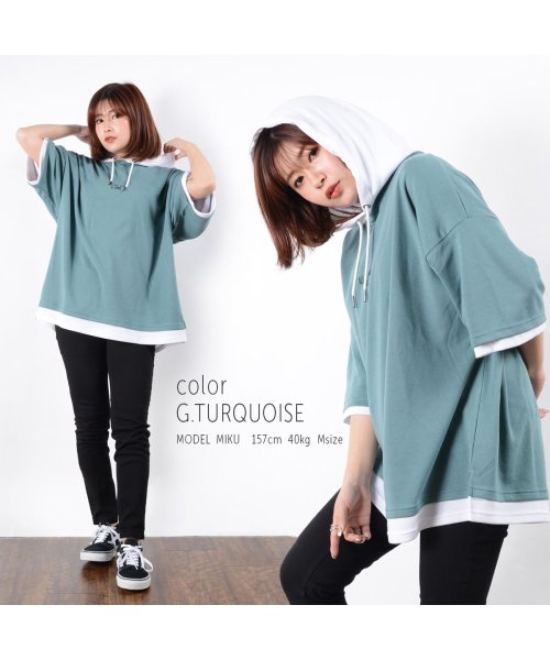 イラスト フェイクレイヤード Tパーカー パーカー 半袖 メンズ 半袖パーカー レディース Tシャツ フード 半袖 トップス ビッグシルエット パーカ 夏 ワンフォークロージング 1111clothing D Fashion イラスト フェイクレイヤード Tパーカー パーカー 半袖 メンズ 半袖パーカー レディース Tシャツ フード 半袖 トップス ビッグシルエット パーカ 夏 ワンフォークロージング 1111clothing D Fashion