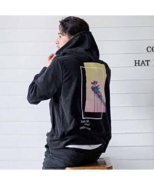 Cavaria パイル地ジップアップ長袖パーカー メンズ ルームウェア 部屋着 タオル 海 C キャバリア Cavaria D Fashion Cavaria パイル地ジップアップ長袖パーカー メンズ ルームウェア 部屋着 タオル 海 C キャバリア Cavaria D Fashion