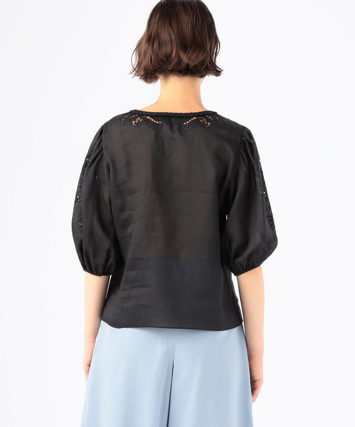 セール 40%OFF】ラミーエンブロイダリー Vネックブラウス
