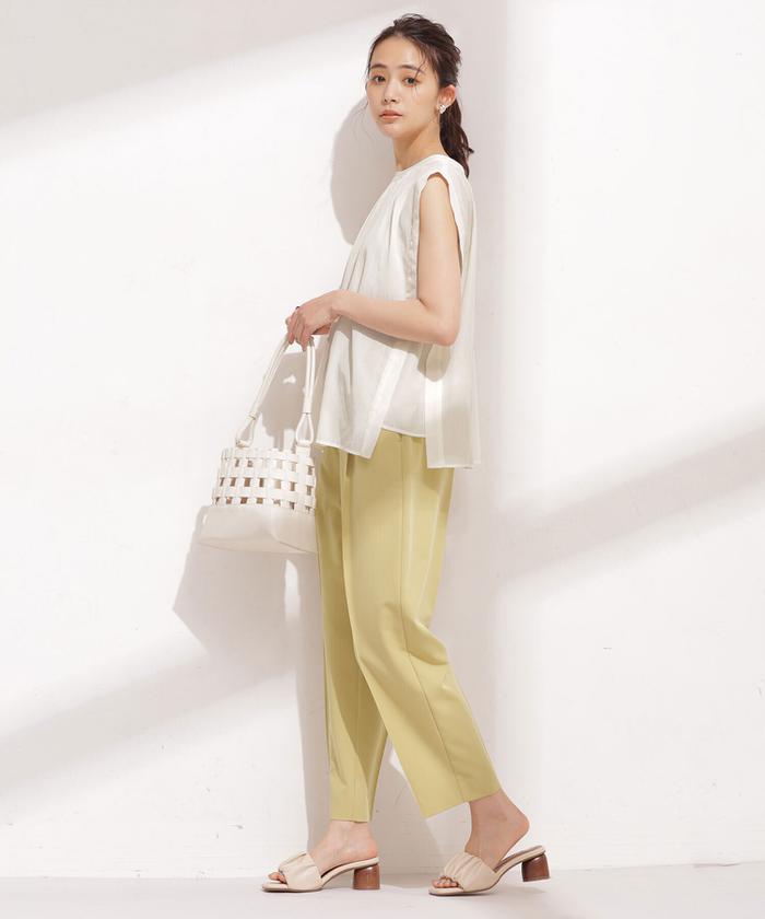 セール 40%OFF】ストライプスクエアブラウス ノースリーブ セール 40%OFF】ストライプスクエアブラウス ノースリーブ