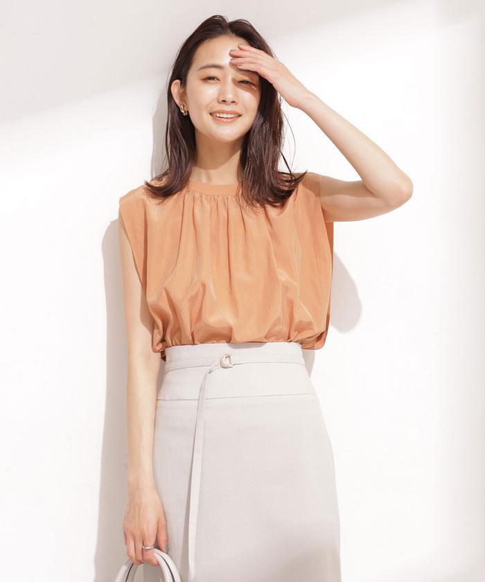 セール 40%OFF】ストライプスクエアブラウス ノースリーブ セール 40%OFF】ストライプスクエアブラウス ノースリーブ