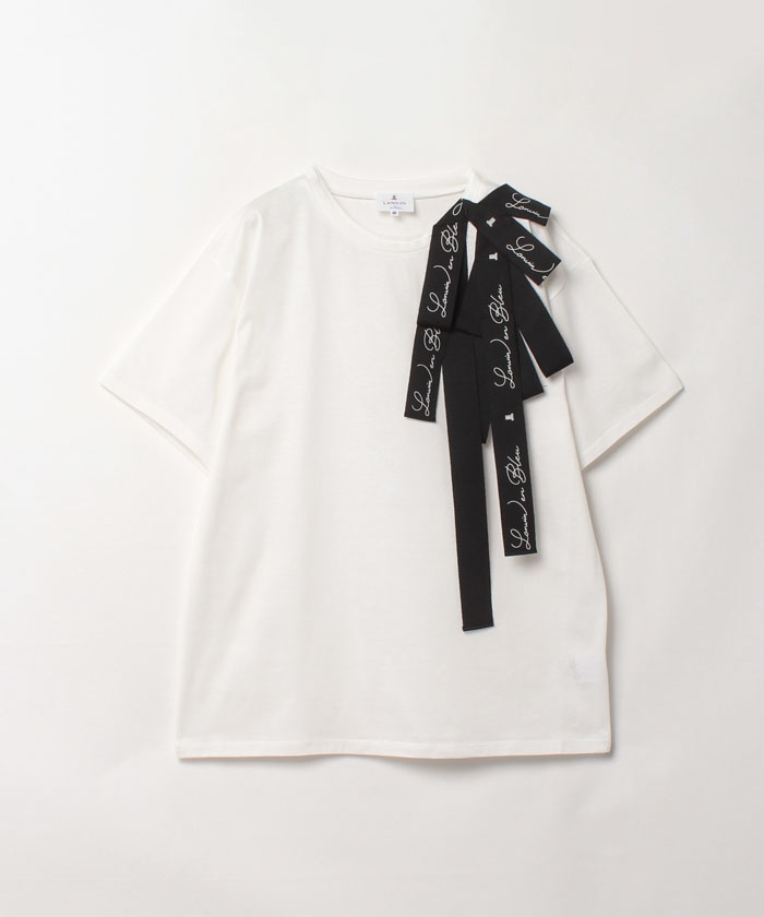 【タグ付新品未使用】ランバンオンブルー リボン　Tシャツ タグ付新品未使用】ランバンオンブルー リボン Tシャツ トップス