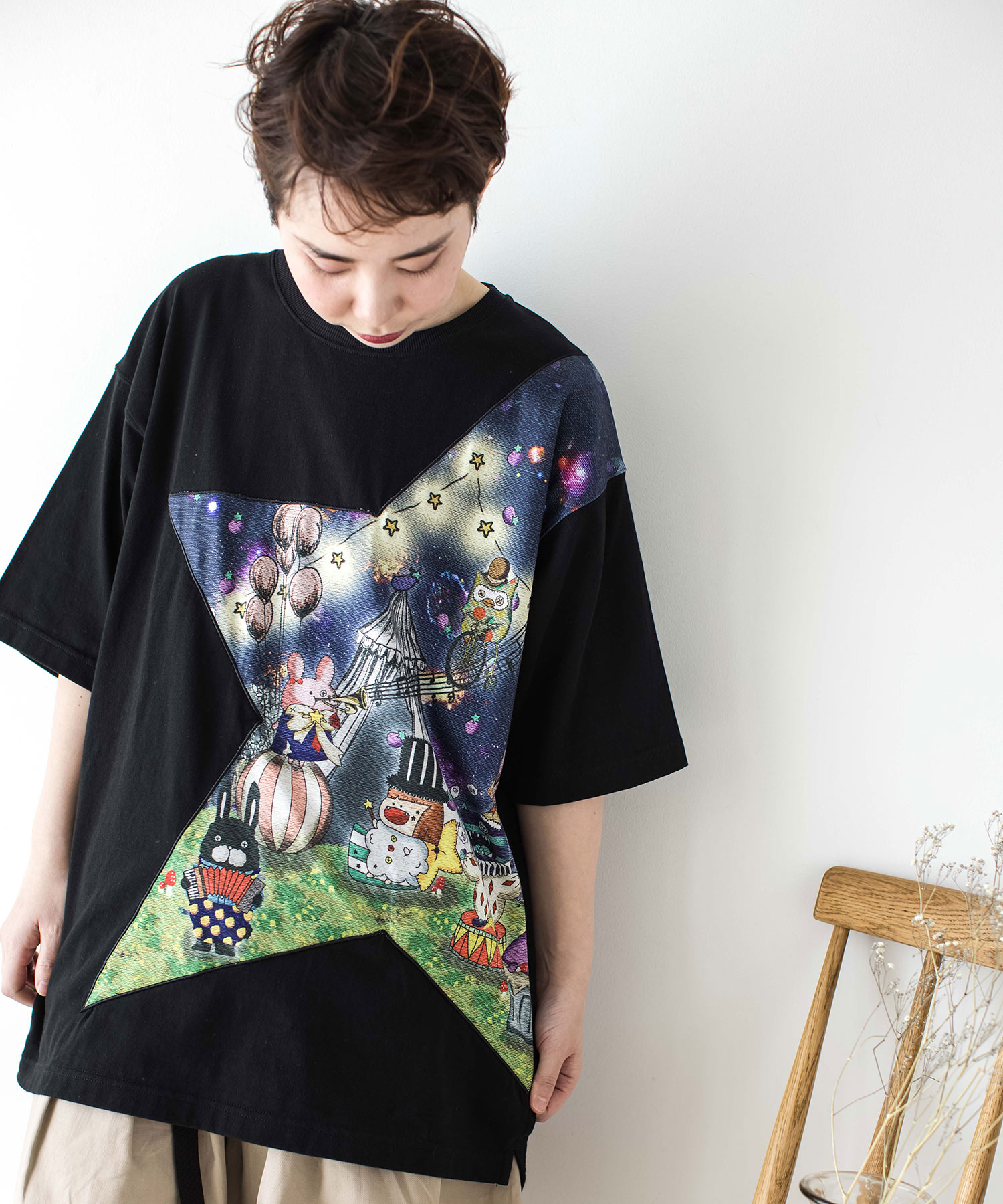 新品 なすお×スカラーパリティ ジップパーカー ブラック 薄手