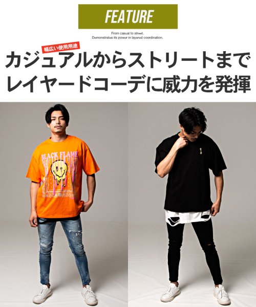 Cavaria ダメージ加工ロングタンクトップ メンズ ブランド ロング丈 長め ストリート カジュアル トップス カットソー B キャバリア Cavaria D Fashion