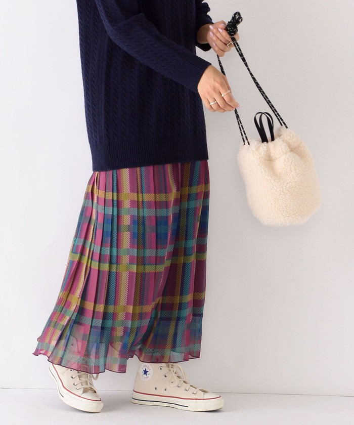 【新品】SHIPS シップス＃プリーツチェックスカート セール】SHIPS any: SPRINTEX チェックプリーツスカート