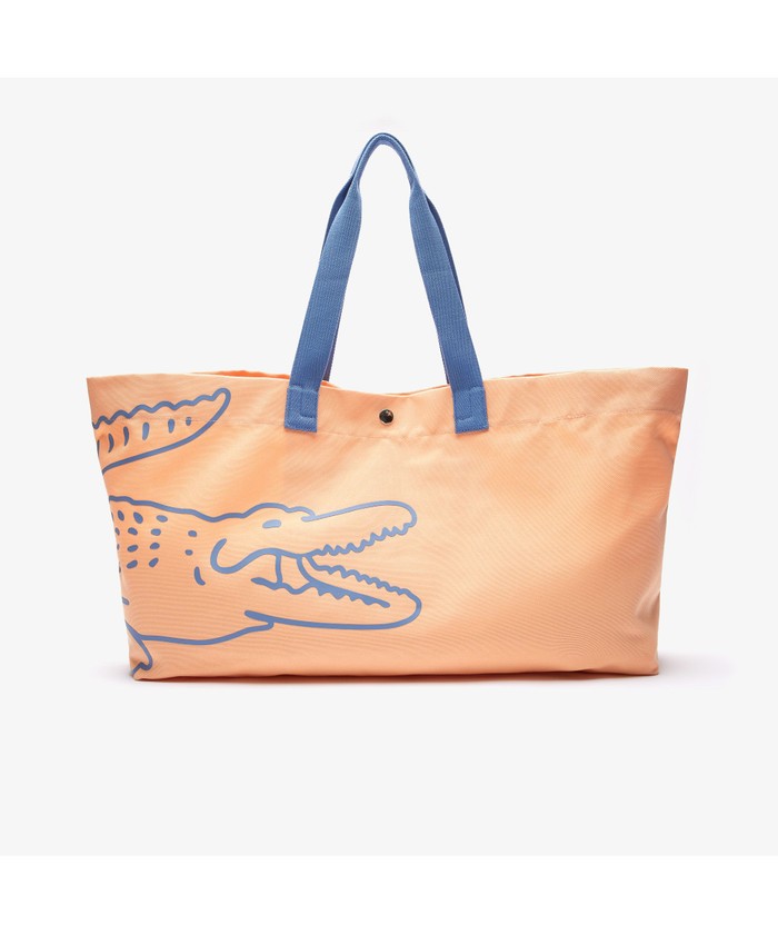 美品 Lacoste ラコステ トートバッグ 手提げかばん 保存袋、ポーチ付き セール】ラコステ LACOSTE ビーチ パック ビッグプリントビーチ