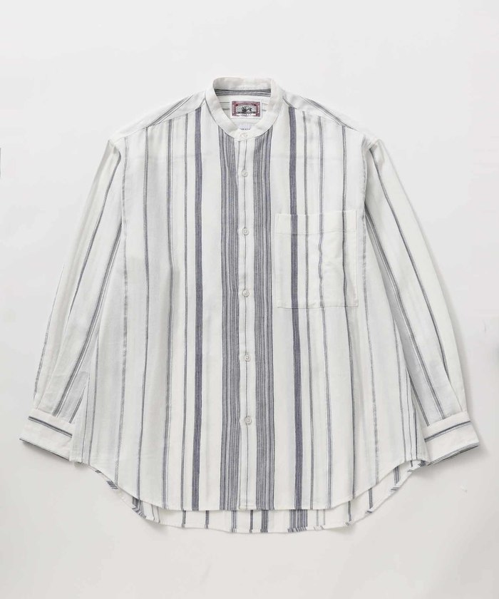 100% a hundred percent麻バンドカラーシャツ オーバーサイズ セール 40%OFF】【Somani fabrics】オーバーサイズ アソート柄