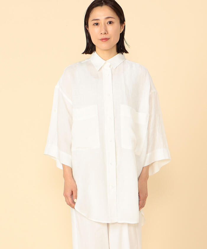 NOLLEY'S - YANUK ロールアップスリーブリネンシャツ セール 30%OFF】【YANUK/ヤヌーク】ロールアップスリーブリネン