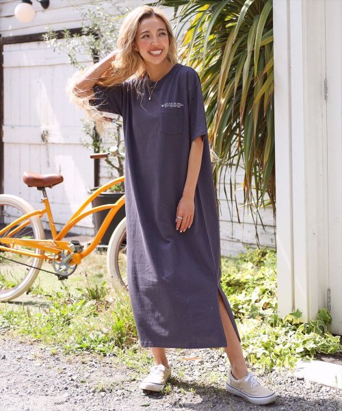 セール サーフプリントtシャツロングワンピース アナップミンピ Anap Mimpi D Fashion