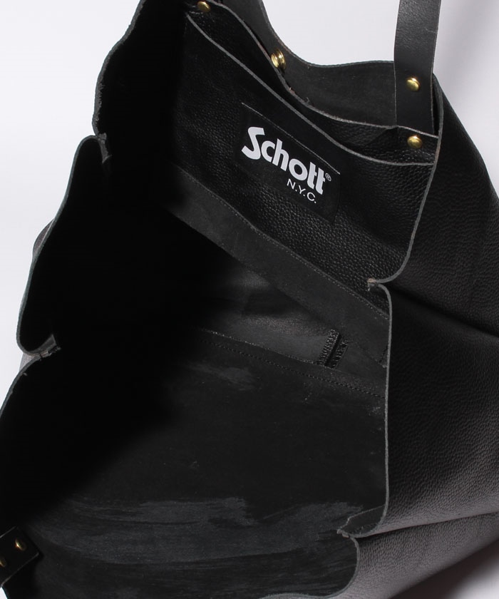 Schott ショット ブラックナイロントートバッグ レザー クーポン】【Schott/ショット】レザートート バッグ/ レザー