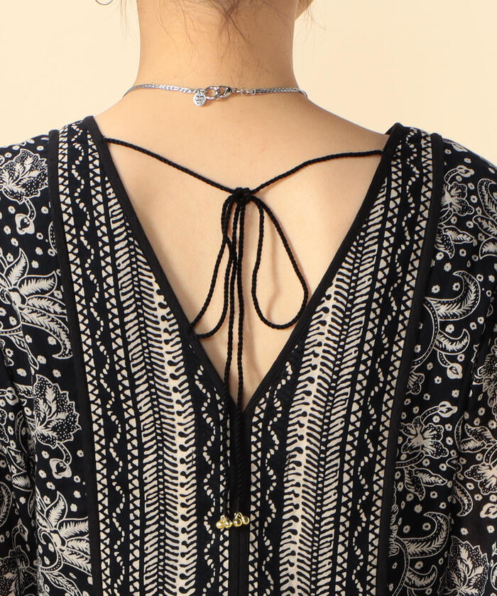ヌキテパ ETHNIC PRINT FLARE SLEEVE DRESS ヌキテパ ETHNIC PRINT FLARE SLEEVE DRESS - メルカリ