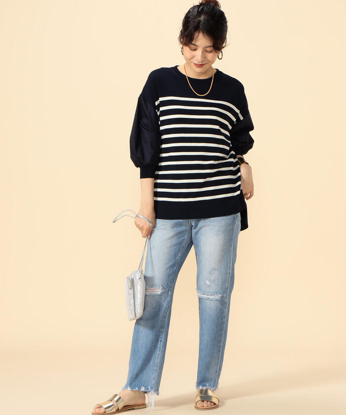 torrazzo donna トラッゾドンナ バイカラー タートルニット トップス