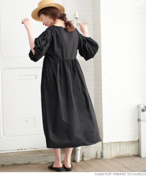 バルーンスリーブvネックコットンワンピース コカ Coca D Fashion バルーンスリーブvネックコットンワンピース コカ Coca D Fashion