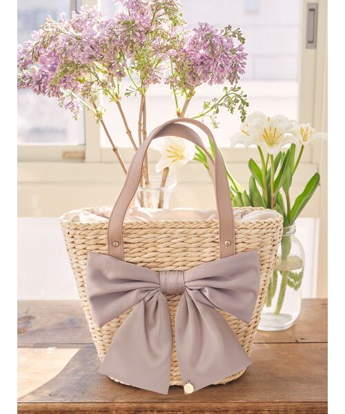 EC限定パールハンドルリボンカゴバッグ / Maison de FLEUR
