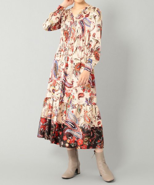 ペイズリープリントボウタイワンピース グレースコンチネンタル Grace Continental D Fashion ペイズリープリントボウタイワンピース グレースコンチネンタル Grace Continental D Fashion