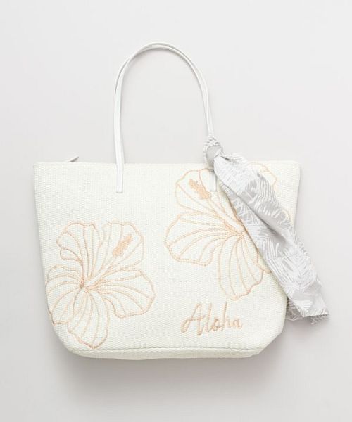 レア　アルバローザ　パイル地デカロゴ　デカハイビトートバッグ　未使用 Kahiko】アロアロハイビスカストートバッグ 42QP1202(504131383