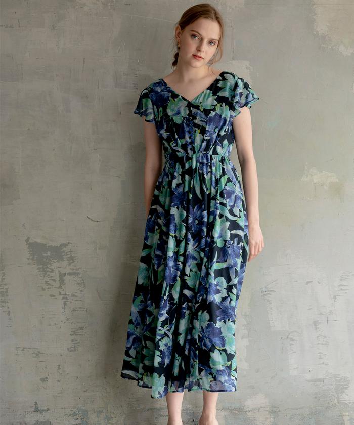 シェードフラワーシフォンワンピース(504131933) | AND COUTURE