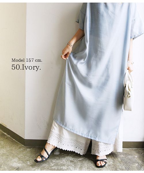 angel⑧春夏３Ｌオフホワイト白*裾レースペチパンツ　ペチコート綿 zj-eg-073.jpg