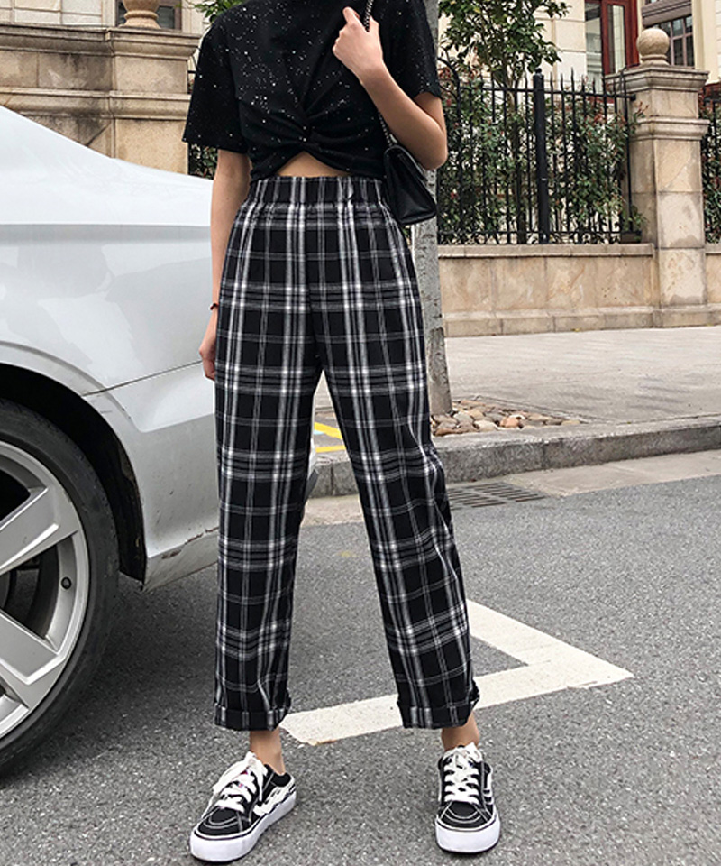 セール30%OFF】チェック柄パンツ ワイドパンツ レディース ストレート ...