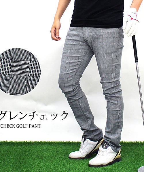 ゴルフパンツ メンズ チェックパンツ ストレッチ チノパンツ ゴルフウェア スキニー(504137977) トップイズム(TopIsm) d  fashion