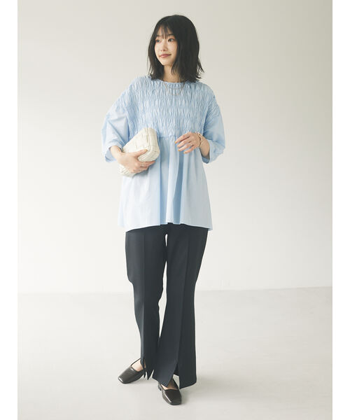 LEONARD FASHION パープル フレアパンツ 40 セール】 コットンツイル ストレートパンツ （その他パンツ