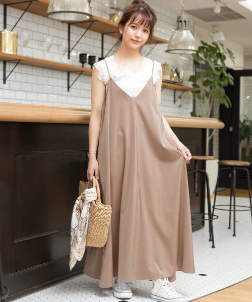 セール39 Off ロングキャミワンピース キャミワンピース フレアキャミワンピース ロングキャミワンピ マキシ丈 ノースリーブ トレンドカラー アドティエ Ad Thie D Fashion
