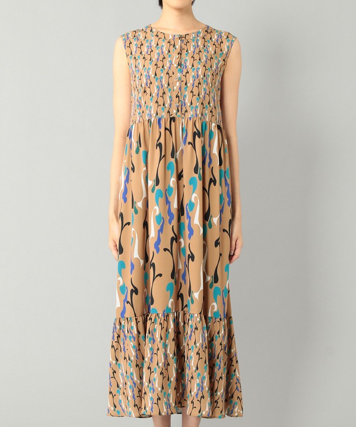 美しい キカパターンプリントワンピース 独創的 美しい キカパターンプリントワンピース 独創的