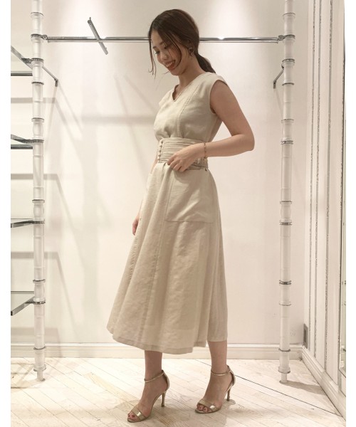 ジルスチュアートendy ROBE バイカラーワンピース2 切替 ホワイト