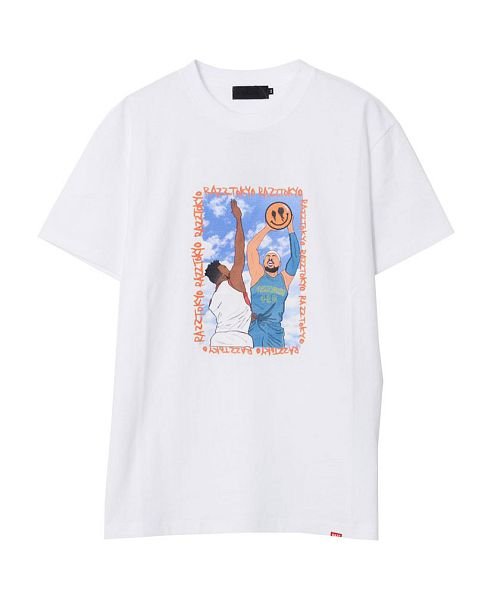 Razzis スマイルバスケットボールプリントクルーネック半袖tシャツ メンズ Razzis ラズ ブランド おしゃれ トップス カットソー スマイル バスケッ ラズ Razz D Fashion Razzis スマイルバスケットボールプリントクルーネック半袖tシャツ メンズ Razzis ラズ ブランド おしゃれ トップス カットソー スマイル バスケッ ラズ Razz D Fashion