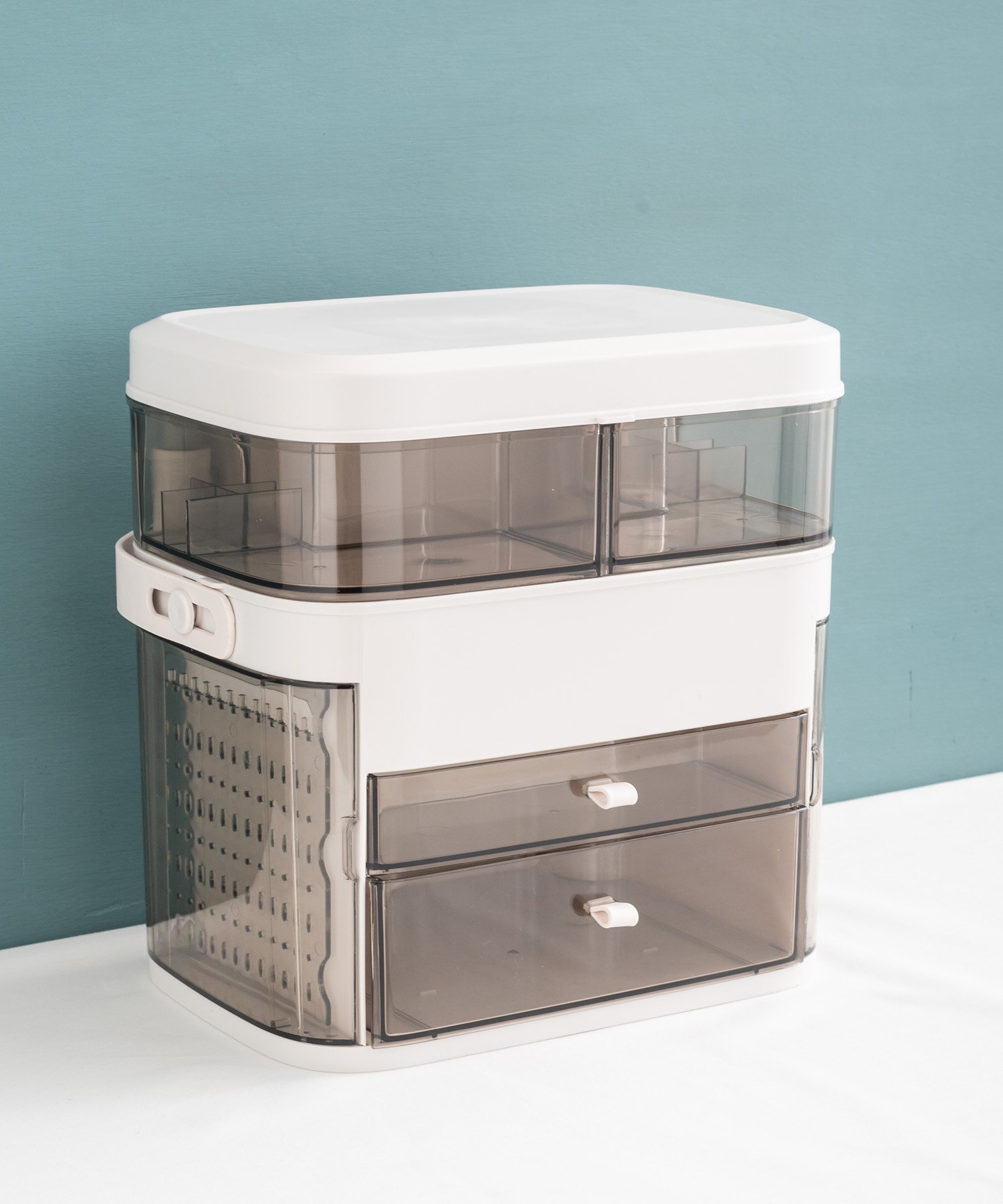 ローズゴールド メイクアップボックス LEDライト付き 楽天市場】PORTABLE MAKEUP BOX/LEDライトミラー付き収納