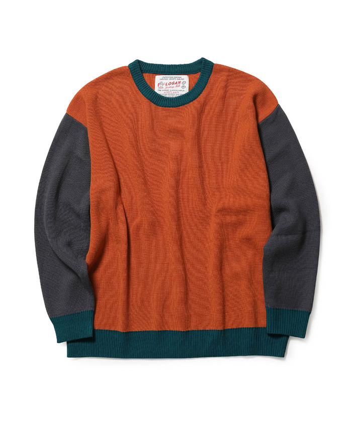 売れ筋介護用品も！ LOGAN/ローガン CrewNeck/UNISEX(504151972 Block 別注】Color ニット/セーター