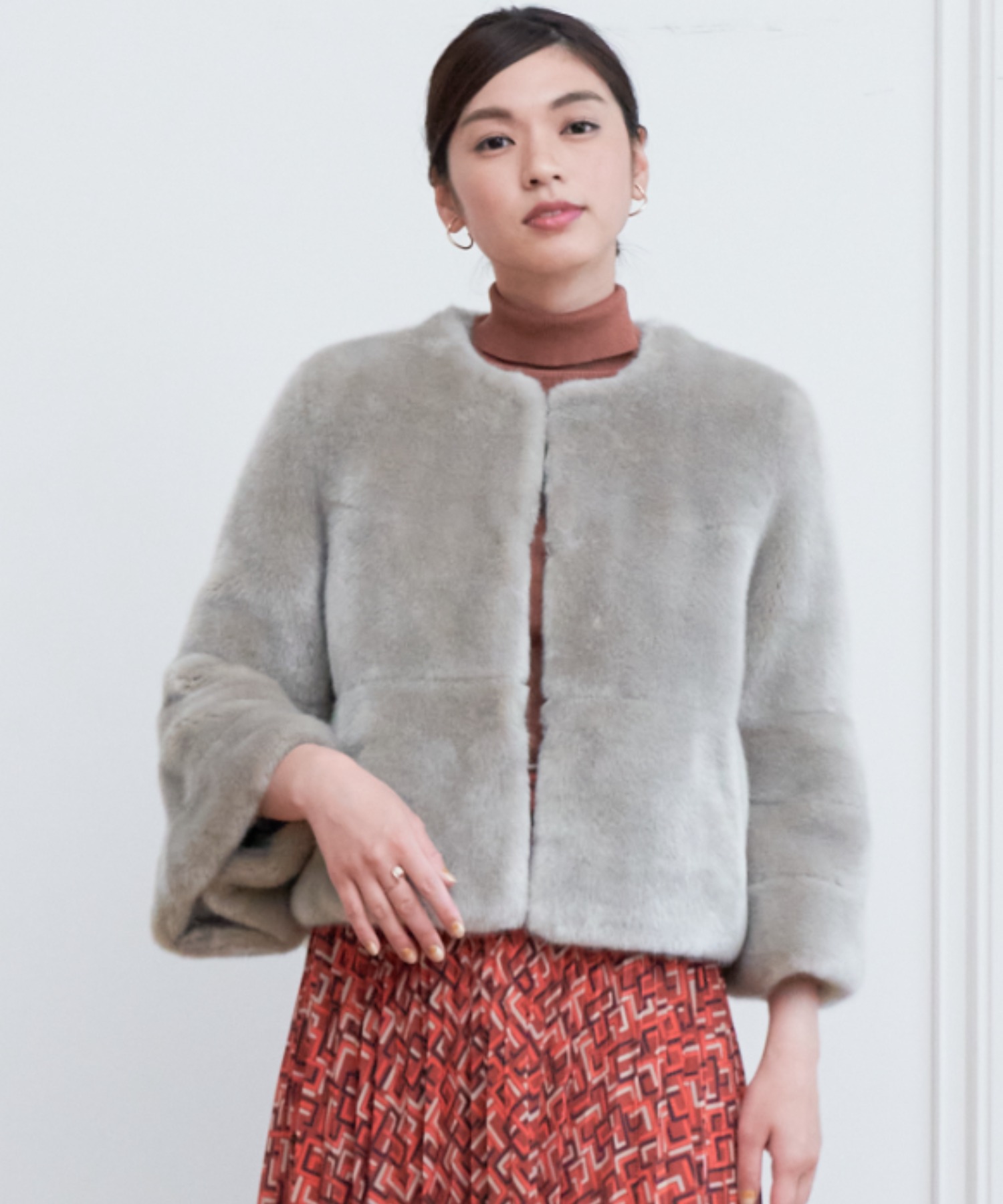 【美品】♡ANAYI♡　フェイクファーショート アナイ ANAI フェイクファー ショートジャケット コート