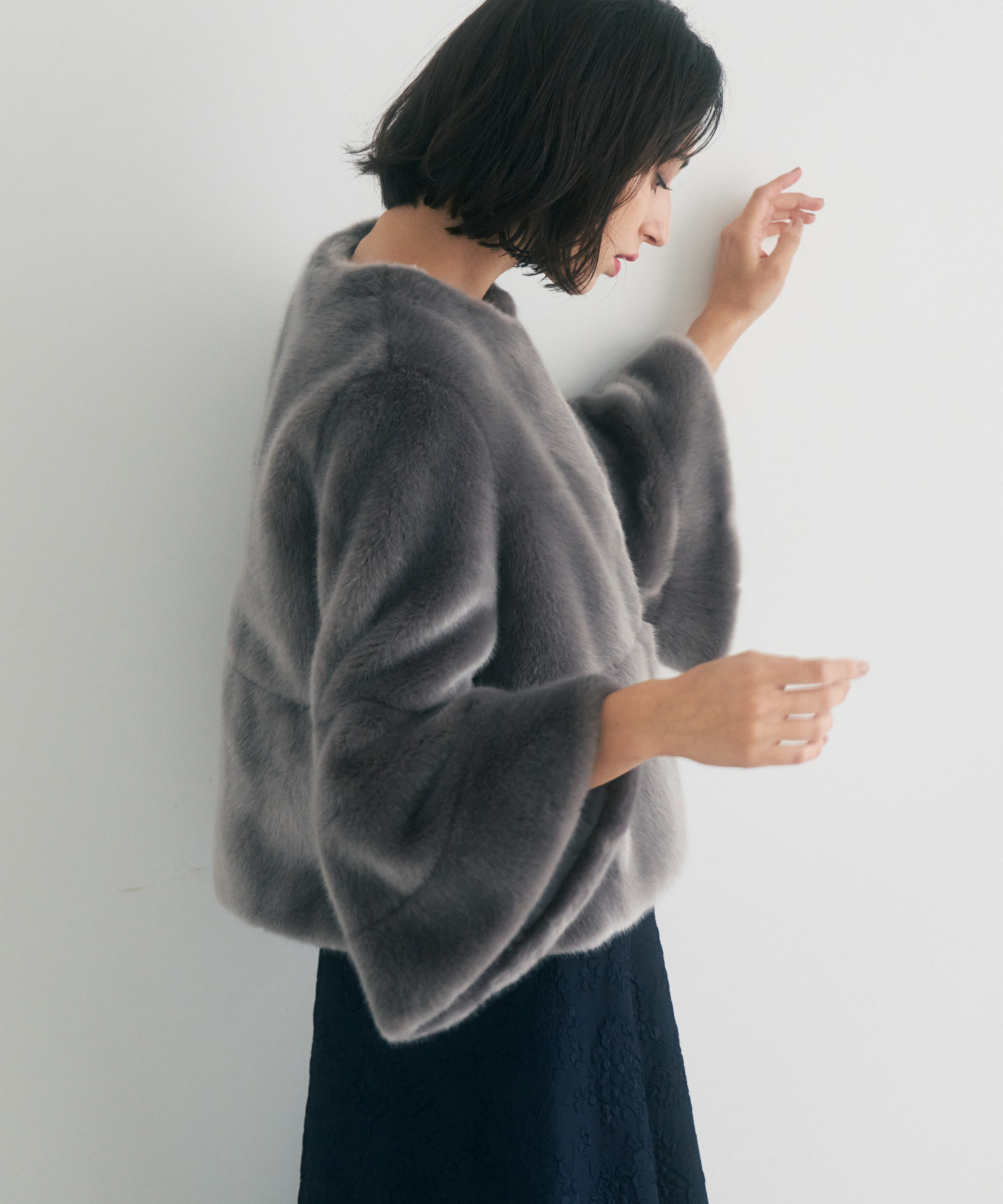 【美品】♡ANAYI♡　フェイクファーショート アナイ ANAI フェイクファー ショートジャケット コート