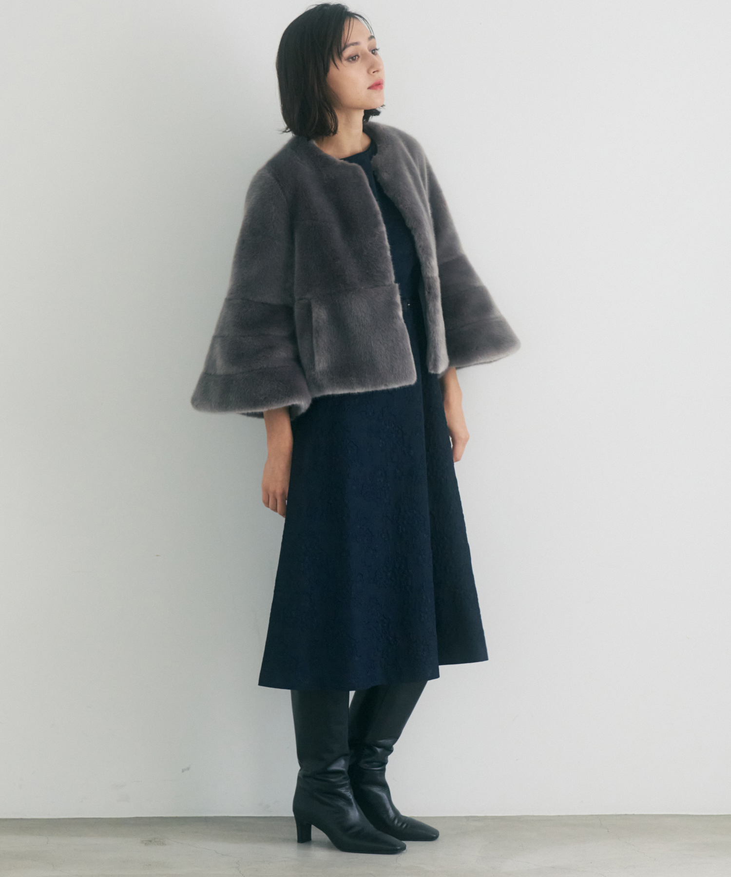 【美品】♡ANAYI♡ フェイクファーショート アナイフェイクファーショートジャケット