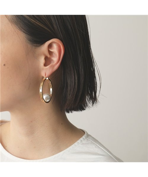 セール Miumiu ミュウミュウ 5jo651 2dtu ロゴ ラージ フープピアス パール アクセサリー F00y4 Oro White レディース ミュウミュウ Miumiu D Fashion