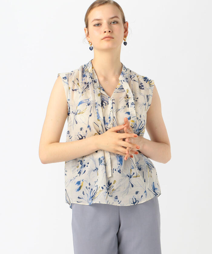 セール 40%OFF】ブラッシュフラワープリント ダブルカラー