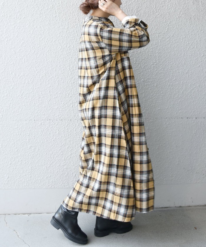 SHIPS any別注】Lee:〈ウォッシャブル〉バンドカラー チェック SHIPS any別注】Lee:〈ウォッシャブル〉バンドカラー チェック