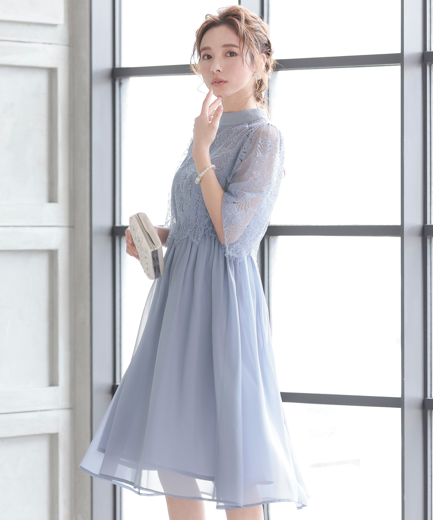 ニアナ niana 【低身長用サイズあり】オーガンジーパフスリーブ